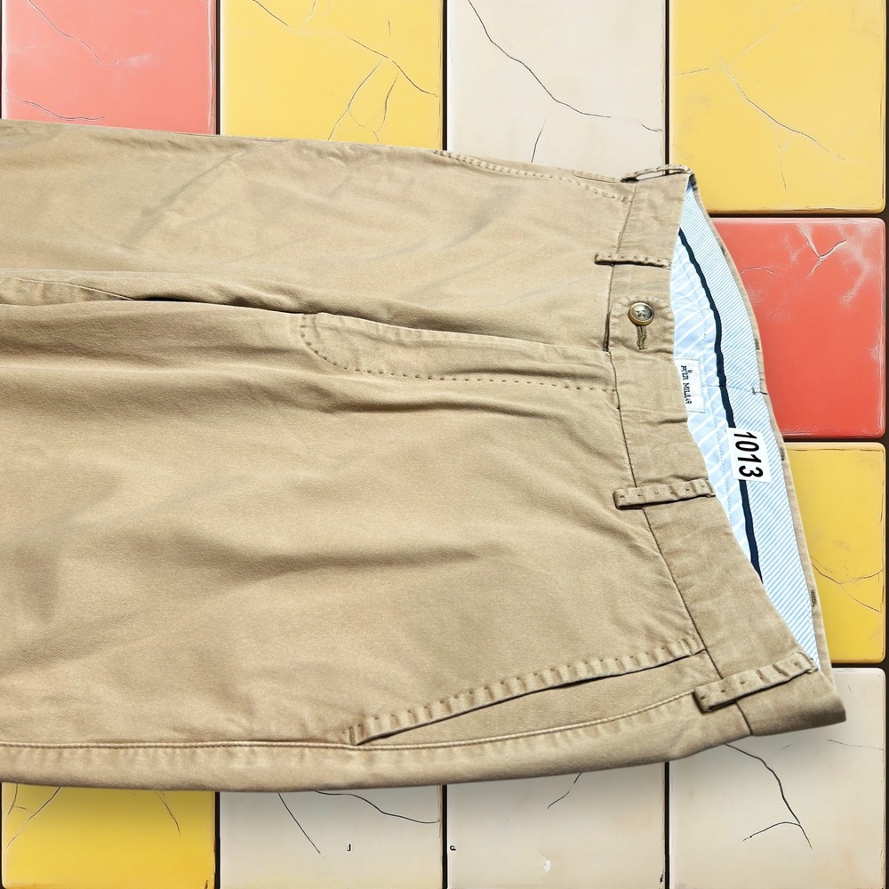 Peter Millar Golf Performance Pants Y2K Men 36 X 27 Beige Khaki Cotton Trousers - Picture 5 of 13